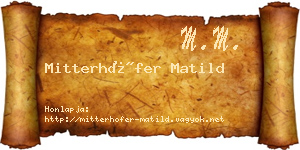 Mitterhöfer Matild névjegykártya